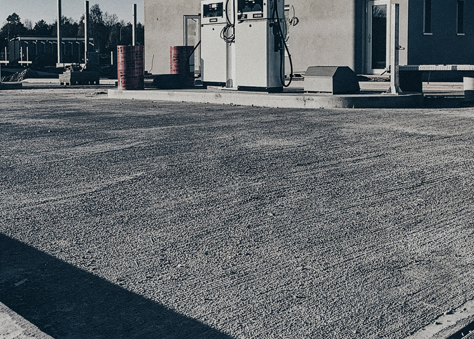 Straßenbeton nach WGH an einer Tankstelle